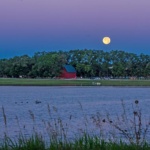 Full Moon Setting Over Fidler Pond